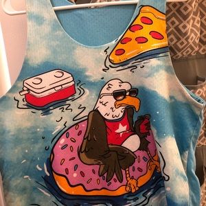 ⭐️MENS JERSEY TANK WITH EAGLE ON DONUT FLOATIE
